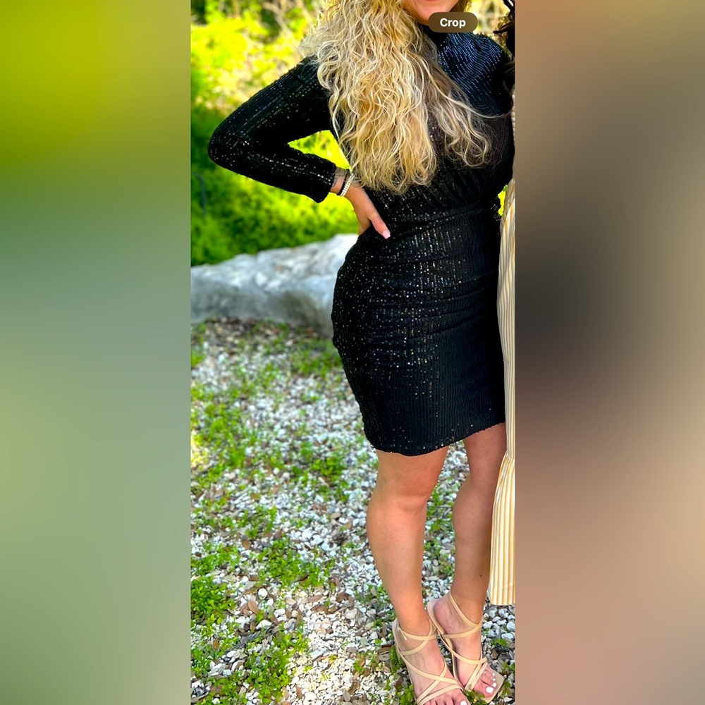 Elegant Black Sequin Dress
